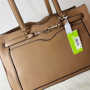 Sam Edelman Loraine Large Tan Leather Box Tote